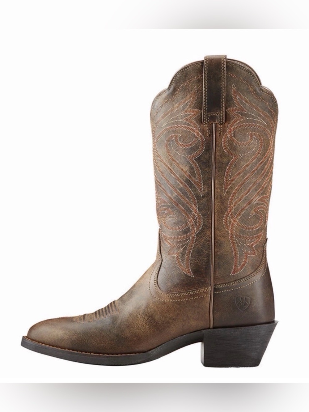 Ariat Boots Brown Leather Western Round Up R Toe Womens Sz 8.5 Style No 10018619